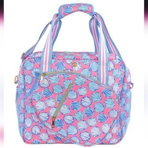 Nwt Simply Southern Pink And Blue Seashell Print Pickleball Bag